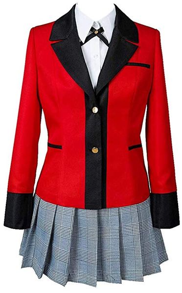 

compulsive gambler yumeko jabami red school uniform cosplay costume, Black