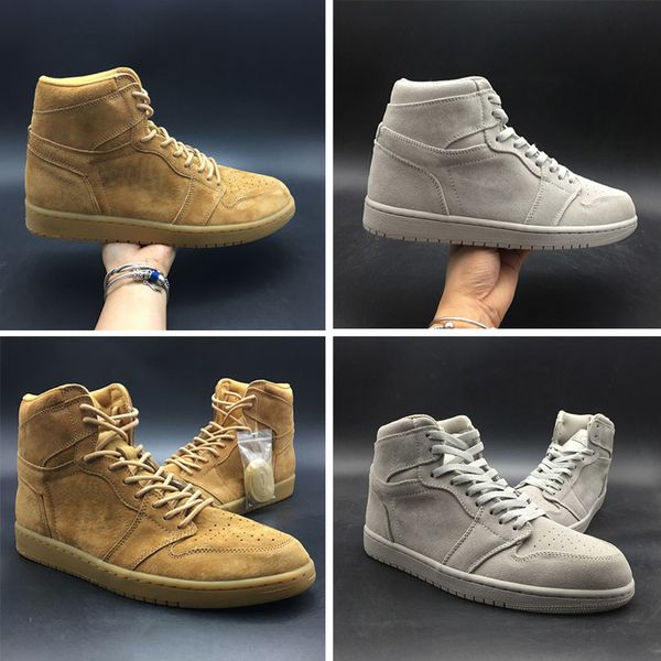 

suede sport shoes 1s high og wheat wolf grey basketball shoes for men sneakers most popular trainers size 40-45