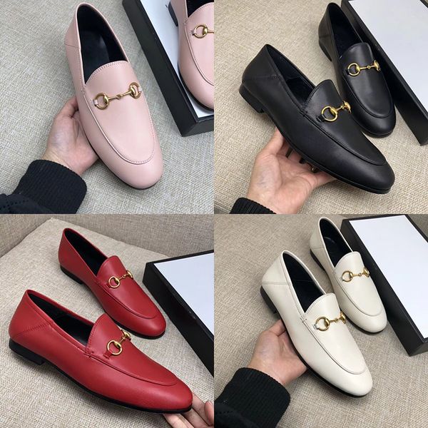 

new designer women's flat-bottomed real leather shoes business walking wedding party luxury dress shoes size 35-40 boxes, Black