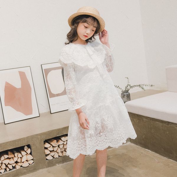 

весна и лето 2020 новая кукла воротник с длинными рукавами кружева девушка платье корейской версии фея принцесса юбка поколение, Red;yellow