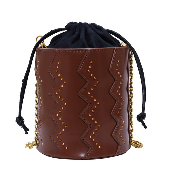 

mini chain bucket bag rivet retro messenger bag fashion shoulder women's