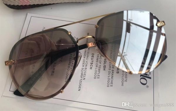 

3099 luxury sunglasses women fashion oval sunglasses uv protection lens coating mirror lens frameless color plated frame come with box