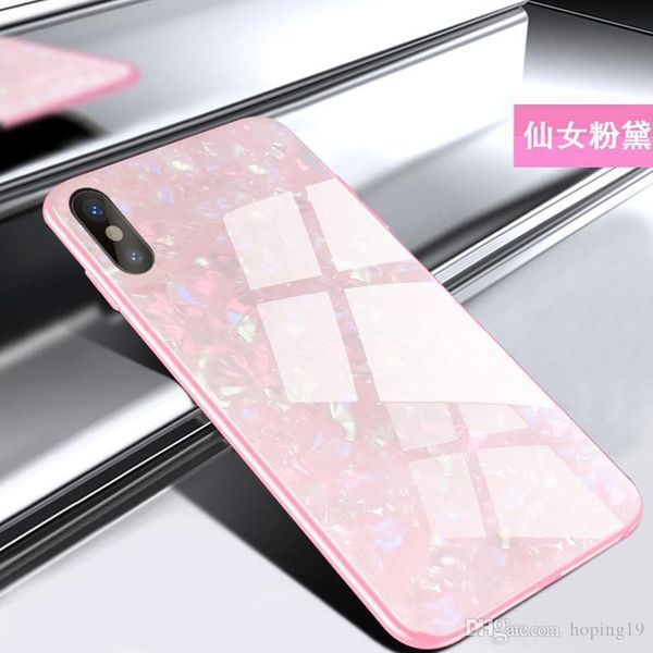 

ell phone case for iphone case tempered glass hard conch shell cover for iphone xs max xr coque for7 8 plus 6 case