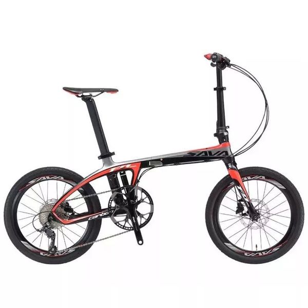 Sava 20INCH складной велосипед От Youpin 10.4kg Портативный углеродного волокна 9 Скорость велосипеда Максимальная нагрузка 110 кг - BlackRed