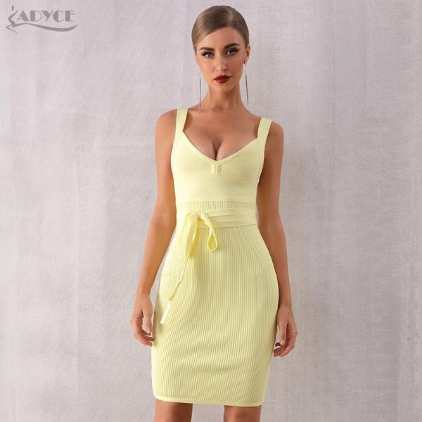 

adyce 2020 new summer bandage dress women sleeveless spaghetti strap bodycon club dress celebrity evening party dresses, Black;gray