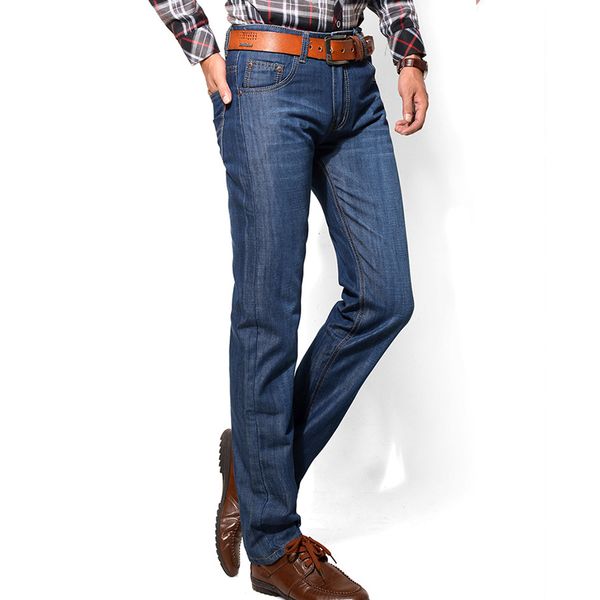 

new 2016 middle-aged men's big size casual brand spring straight denim jeans man trouser autumn long cowboy pant mz211, Blue