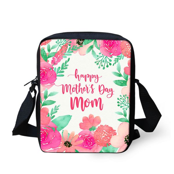

happy mother's day gift advocator lunchbox bags printed flowers print wish to dear mother insulated keep warm shoulder bag, Blue;pink