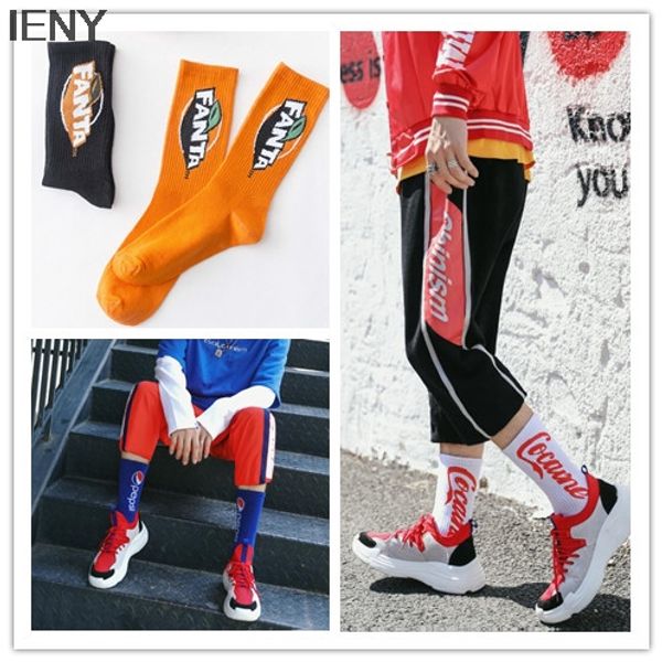 

ieny street skateboard personality socks couple autumn socks europe and the united states street ins men's, Black