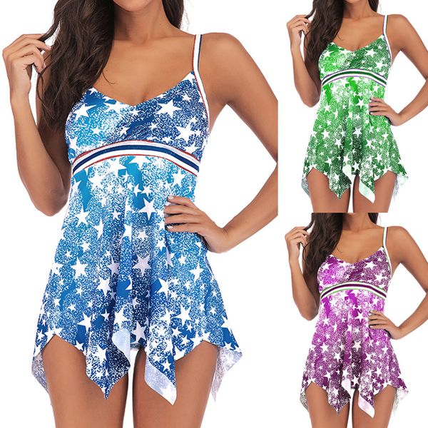 

2019 summer women plus size striped tankini swimjupmsuit swimsuit beachwear padded swimwear 20, White;black
