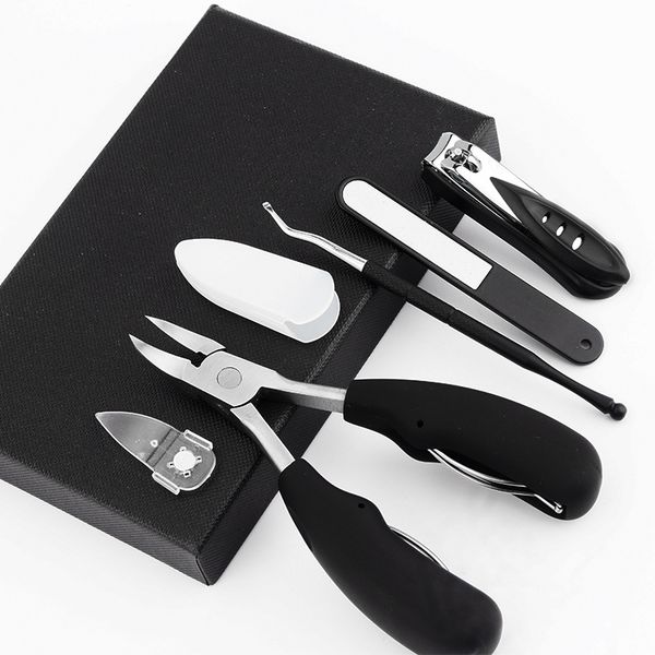 

noq 5pcs set stainless steel nail clippers toe scissors for manicure pedicure knife foot care nail art tools salon equipment