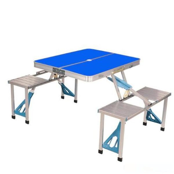 Aluminum Alloy All In One Outdoor Camping Table Chair Kit Foldable