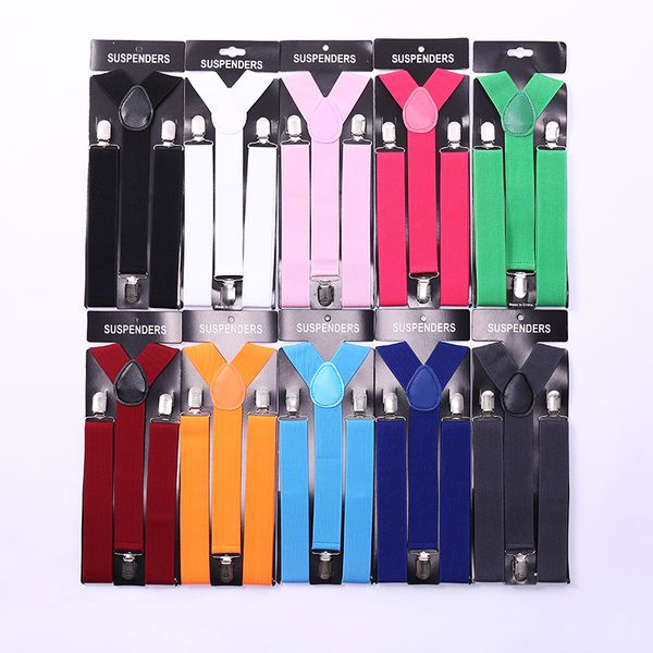 

3.5cm wide suspenders for man women men's clip-on pants braces elastic suspender, Black;white