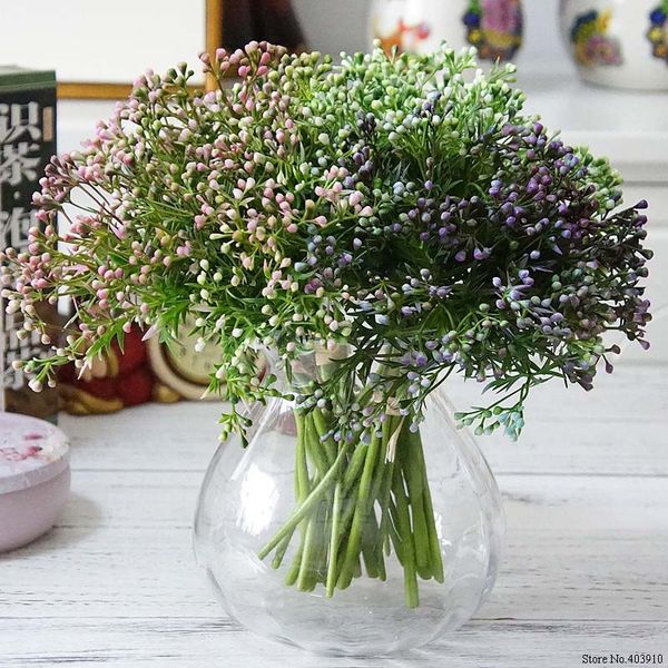 

1 bouquet 9 branches artificial flower japanese beans fruits grass simulation plant bouquet wedding home decoration
