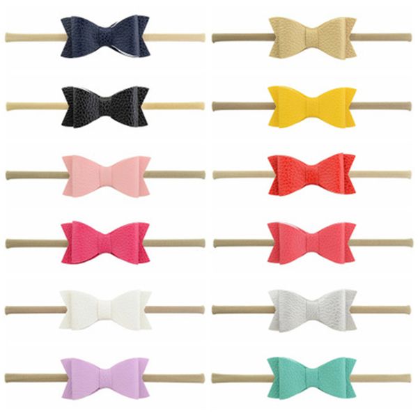 

12 styles handmade boutique nylon headband with fabric bow for baby girls hair accessories hair flowers head band designer headbands fj373, Slivery;white