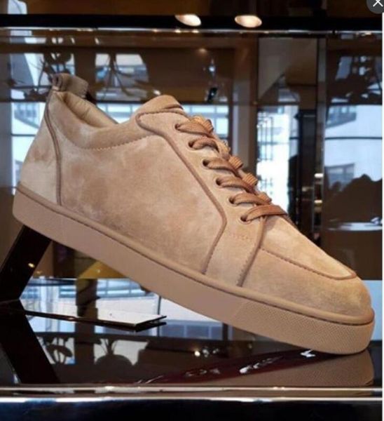 

первоначально коробка] лучший подарок бренды red bottom мужчины кроссовки полуботинки rantulow юниор flat мужчины geunine кожа белый черный, Black