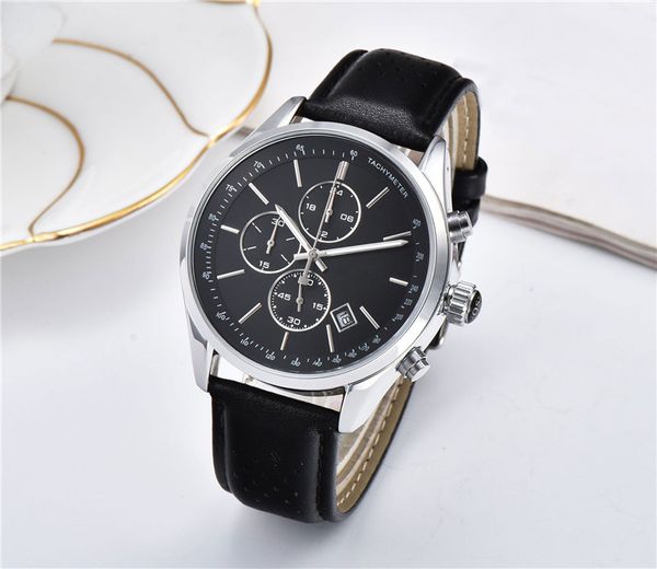 

2020 men watches luxury chronograph watch fashion mens watches designer automatic date quartz man watches clocks relojes mujer, Slivery;brown