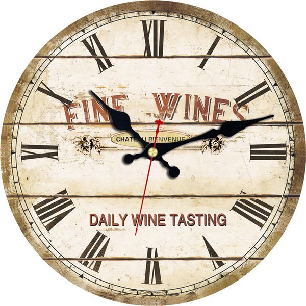 

shabby chic,five wines wall clocks,antique wall watch,clock for kitchen