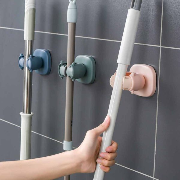 

wall mounted hook mop organizer holder brush broom hanger mop folding storage rack gancho de parede broom hanging pipe hooks
