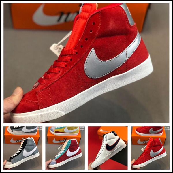 

blazers mid 77 vintage suede skate board shoes suede fashion sports shoes grey yellow 77 zapatos shoes man womans vintage skate sneaker