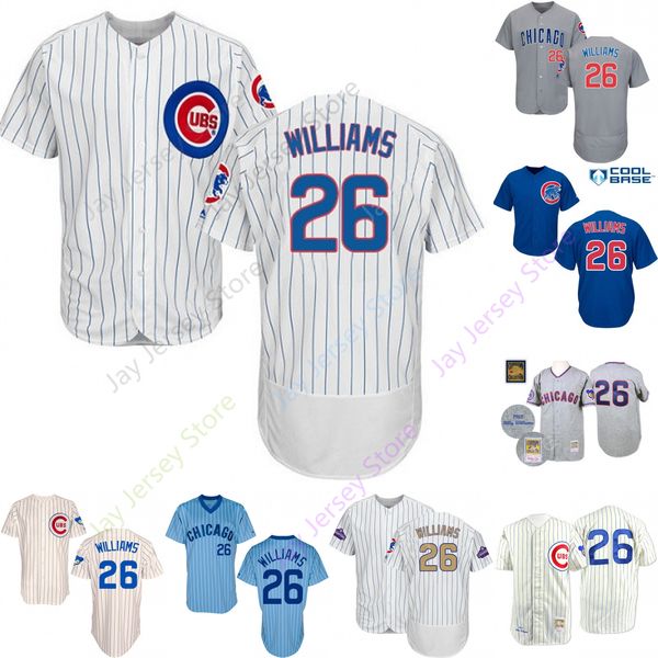 

2019 chicago 26 Billy Williams Jersey Jersey Cubs Jerseys Cool Base Flexbase Home Away White Black Red Grey Pullover Button Men Women Youth
