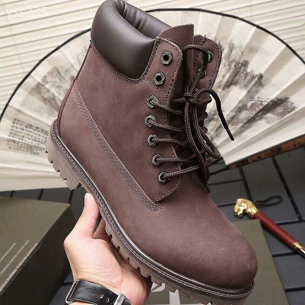 

europe and america leisure non-slip kick not bad martin boots for men and women couple leather waterproof snow boots casual high-shoes, Black