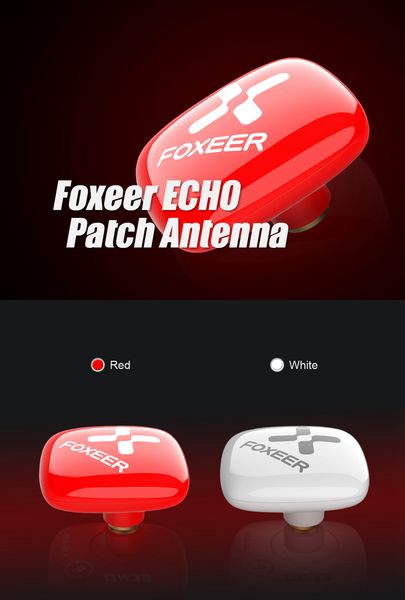 Foxeer echo patch 5.8g 8dbi rhcp sma masculino antena fpv para fpv racing drone - branco