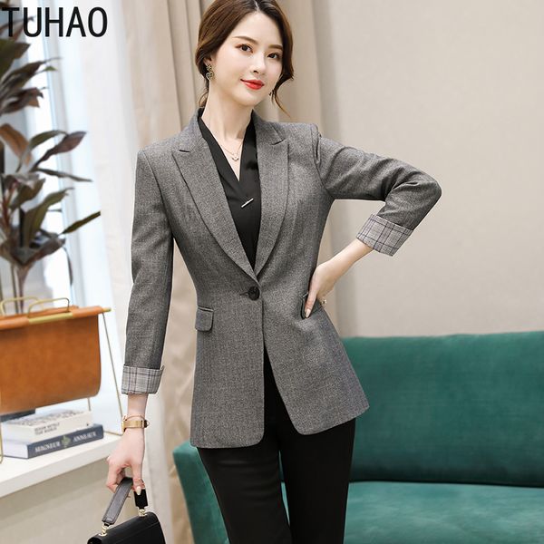 

tuhao high-quality england style office lady elegant long coat with pockets for women single button jacket outwear blazer wm02, White;black