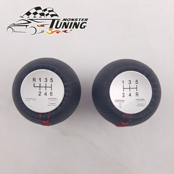 

tuning 5 / 6 speed real leather red stitch gear shift knob shift lever for with logo