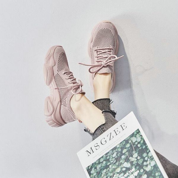 

2019 new summer breathable mesh women's sneakers light and comfortable running shoes woman lace-up sports shoes c34-07