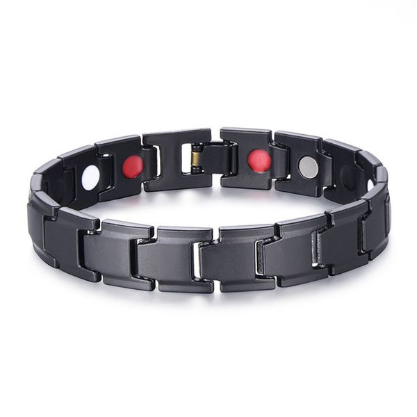 

5 colors fashion men bracelet titanium steel bio magnetic detachable bracelet trendy bangle for male gifts jewelry accessories, Black