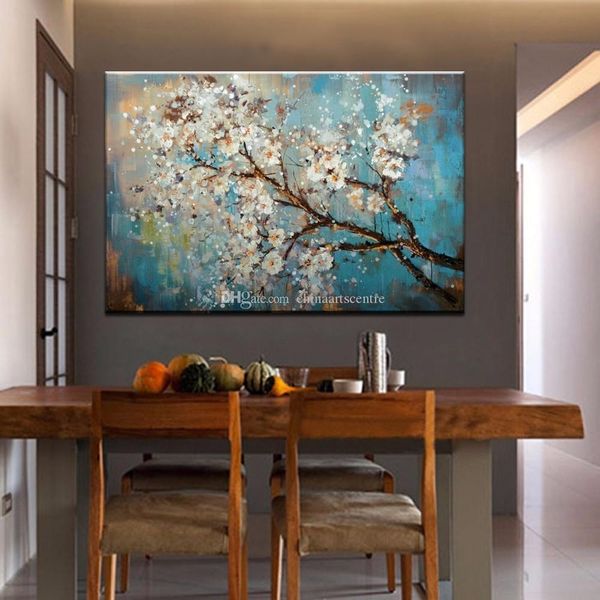 

va. handpainted flowers tree abstract morden oil painting on canvas wall art wall pictures for live room home decor l40