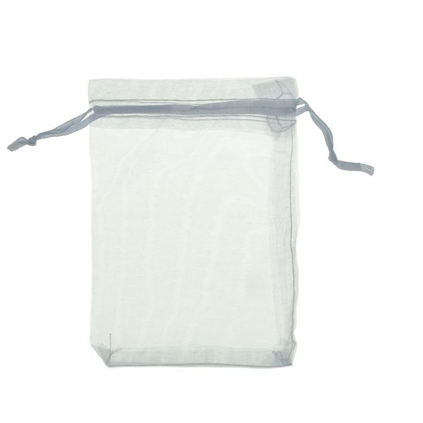 

100pcs bags / pouches made of organza cord sliding clamp - for wedding, jewelry, gifts white