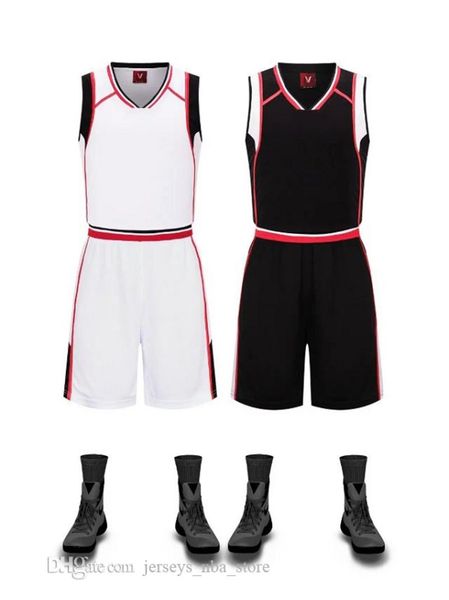 

discount men training basketball sets with shorts uniforms reversible basketball jerseys for that home and away look kits sports a27-1, Black;red