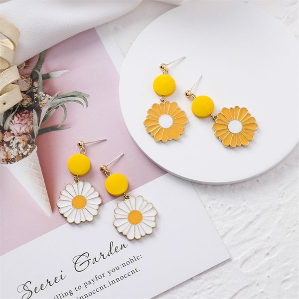 

ailodo cute daisy dangle earrings for women 2019 new fashion korean drop earrings party wedding jewelry girls gift 19nov28, Silver