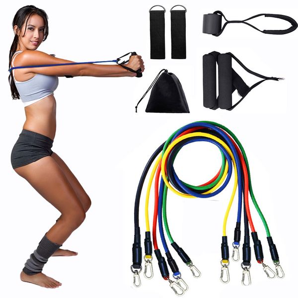 

resistance bands 11 pcs/set elastic band training exercise yoga tubes pull rope expander fitness pilates workout