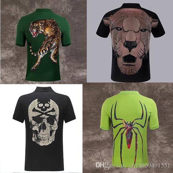 

pp polo shirts brand tiger men fashion designer clothing short sleeve calssic skull luxury t-shirt casual tee m-3xl