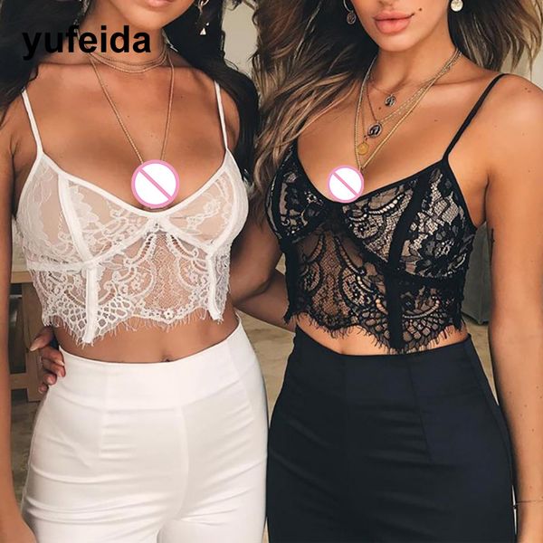 

new fashion women lace underwear tanks women camisoles lace bralette strap tank bralette crop shirt vest, Black;white