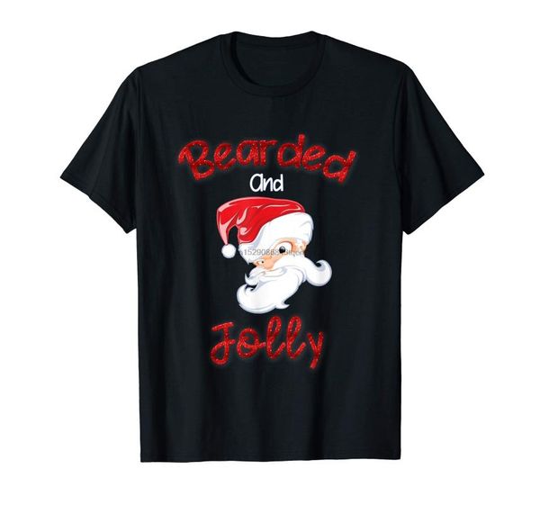 

funny bearded santa claus and jolly christmas gift t-shirt-men's t-shirt-black, White;black