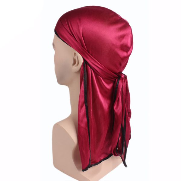 

wrap band casual silk wrap elastic nylon cap smooth pirate cap, Blue;gray