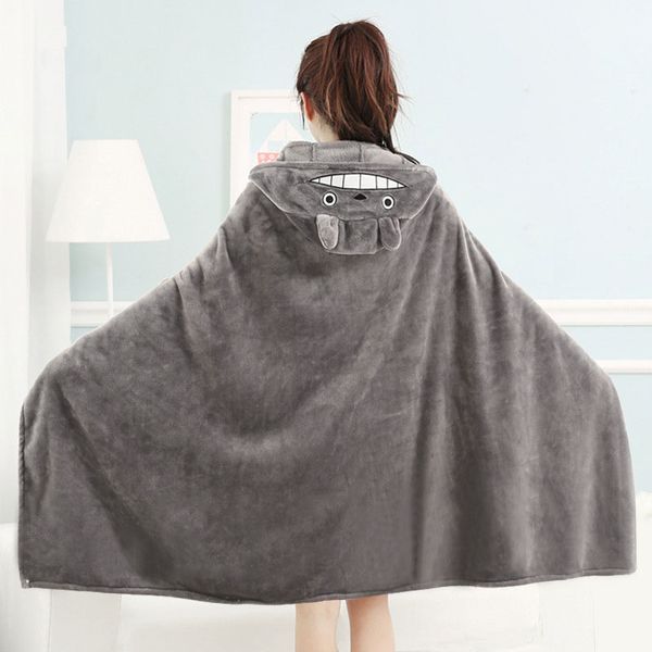 

0.72kg 160x120cm thickening totoro wearable blanket for adults sleeping flannel cozy cartoon soft warm hooded blanket in winter