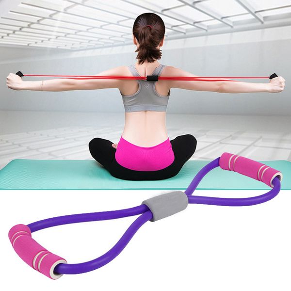 

resistance bands 8 word chest developer expander rubber latex elastic bands stretch yoga training fitness exercise equipment