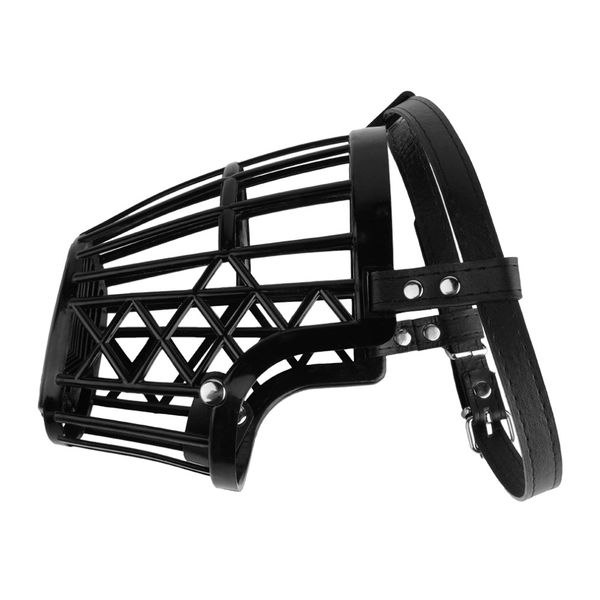 

plastic basket dog muzzle comfortable for dog various sizes tan color no bite no barking