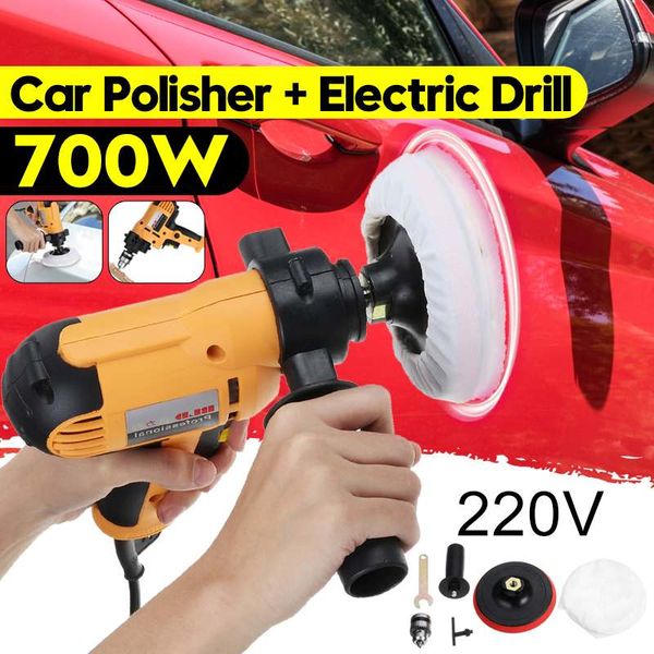 

700w 3700rpm dual use electric car polisher machine electric drill auto polishing machine adjustable speed waxing tools 220v