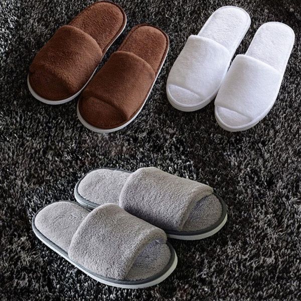 

women men winter slippers home anti-slip plush shoes soft warm sandal house indoor slippers size 29cm*11.5cm #2, Black