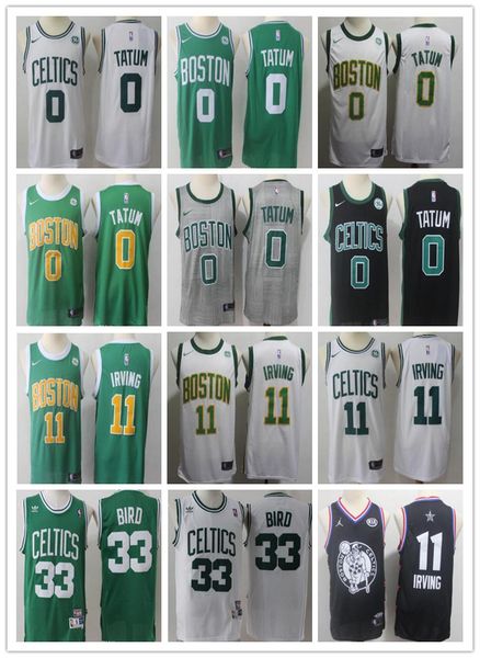 

2019 bo ton celtic men women youth 11 irving jay on 0 tatum larry 33 bird ba ketball jer ey ba eball jer ey