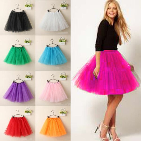 

fluffy kawaii novelty colorful skirts women tulle tutu multicolor dance ballet mini skirt, Black