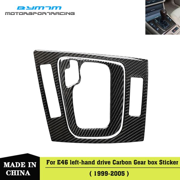 

левый привод автомобильный интерьер real углеродного волокна коробка передач наклейки для bmw 3-й серии e46