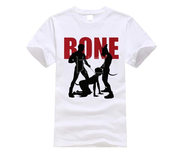 

brand men shirt human puppy play bone- gay art erotica shirt, White;black