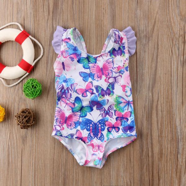 

2018 новые девушки 0-5y купальники цветочные printed one piece дети купальники детские купальники купальники лето стиль для детей