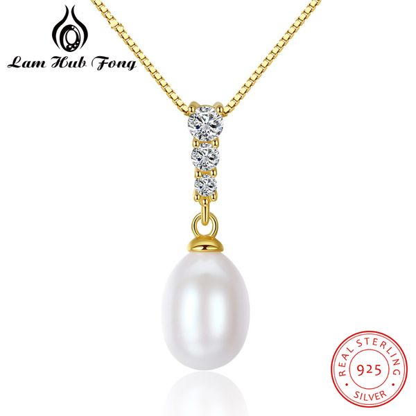 

2018 new original drop natural pearl necklace pendant 925 sterling silver fine jewelry for women 18k gold color choker